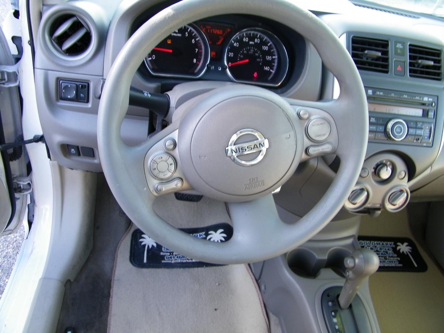 2012 White /Black Nissan Versa SV (3N1CN7AP3CL) with an L4, 1.6L engine, Automatic transmission, located at 4000 Bee Ridge Road, Sarasota, FL, 34233, (941) 926-0300, 27.298664, -82.489151 - Photo#17